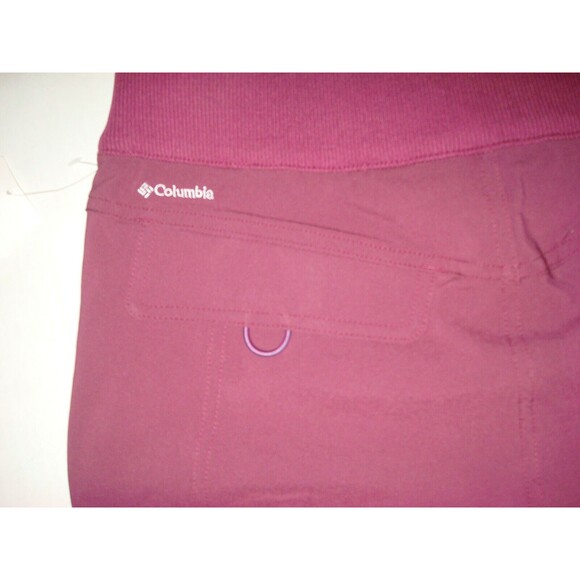 Womens M New NWT Columbia Capri Pants Pockets Dark Red Bryce Canyon UPF Burgundy - Picture 6 of 6